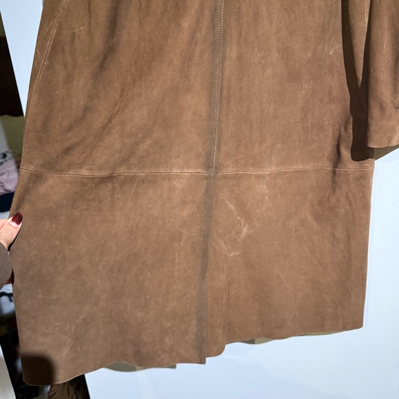 Massimo Dutti Brown Suede Trench Coat Size Small - Picture 11 of 14